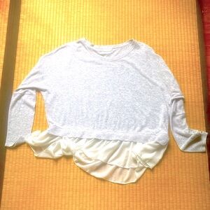 Jamboree Gray Sweater With Chiffon Flounce